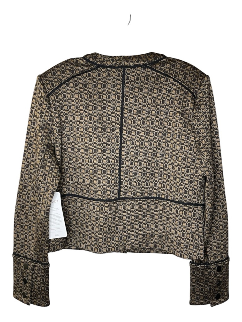 CAbi Director Jacket Tweed Crop in Brown & Black NWT Sz M - Picture 3 of 6